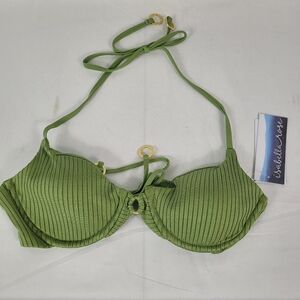 Isabella Rose Women's Green Underwire Bikini Top Size Medium Removable Cups Sz M
